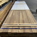 Ca. 80x Guyana Teak Vlonderplanken Gevingerlast, 27x70mm, lengte 400cm